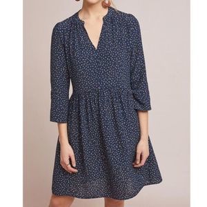 Anthropologie Navy Blue Midi Dress